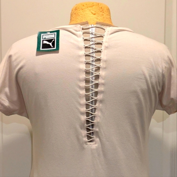 NWT Puma M 2017 Elastic Lace Up Back Crop Tee - Picture 5 of 9